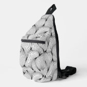 Leuke zwart-witte verweven lijnen sling bag (Rechterhoek)
