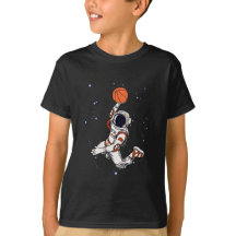 Leuke zwarte astronaut buiten ruimte basketbal Kin