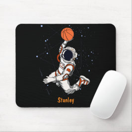 Leuke zwarte astronaut buiten ruimte Galaxy Basket Muismat