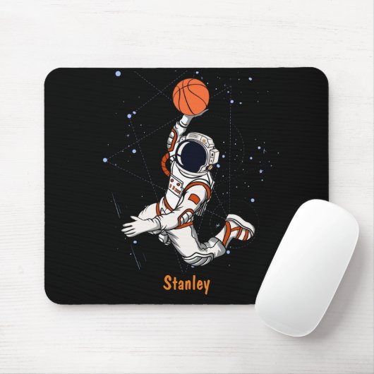 Leuke zwarte astronaut buiten ruimte Galaxy Basket Muismat (Met muis)