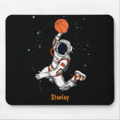 Leuke zwarte astronaut buiten ruimte Galaxy Basket Muismat (Voorkant)