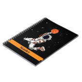 Leuke zwarte astronaut buiten ruimte Galaxy Basket Notitieboek (Linkerzijde)