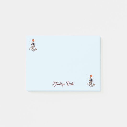 Leuke zwarte astronaut buiten ruimte Galaxy Basket Post-it® Notes (Voorkant)