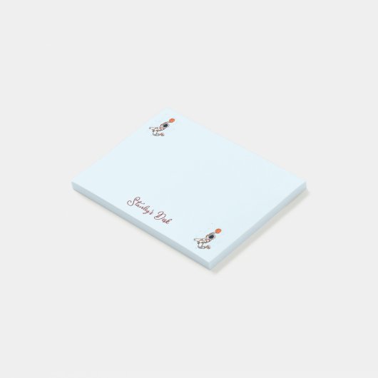 Leuke zwarte astronaut buiten ruimte Galaxy Basket Post-it® Notes (Schuin)