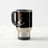 Leuke zwarte astronaut buiten ruimte Galaxy Basket Reisbeker (Voorkant links)