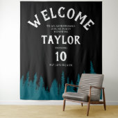 Leuke Zwarte Avontuur Zipline Outdoor Forest Party Wandkleed (In situ)