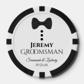 Leuke zwarte boog Stropdas & Buttonnen Groomsman b Poker Chips (Voorkant)