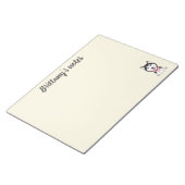 Leuke zwarte en witte husky hond notitieblok (Schuin)