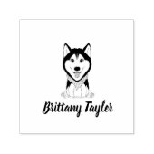 Leuke zwarte en witte husky hond  zelfinktende stempel (Design)