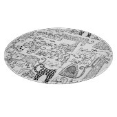 Leuke zwarte en witte katten en kittens snijplank (Hoek)