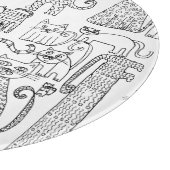 Leuke zwarte en witte katten en kittens snijplank (Hoek)