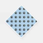 Leuke zwarte hond poot print blauw servet (Hoek)