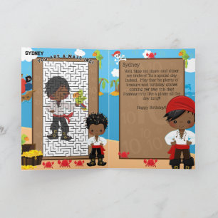 Leuke Zwarte Jongen Piraat Je bent een Puzzel-acht Kaart