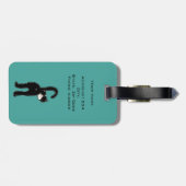 Leuke zwarte kat gepersonaliseerd bagagelabel (Achterkant horizontaal)