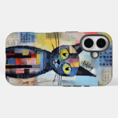 Leuke zwarte kat gepersonaliseerd Case-Mate iPhone case (Achterkant (horizontaal))