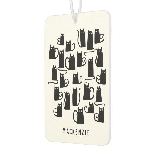 Leuke zwarte kat gepersonaliseerd luchtverfrisser (Links)