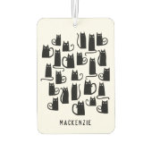 Leuke zwarte kat gepersonaliseerd luchtverfrisser (Achterkant)