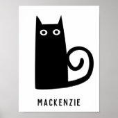 Leuke zwarte kat gepersonaliseerd poster (Voorkant)