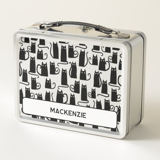 Leuke zwarte kat gepersonaliseerde aangepaste naam (Achterkant)