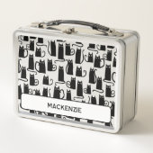 Leuke zwarte kat gepersonaliseerde aangepaste naam (Voorkant)