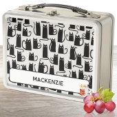 Leuke zwarte kat gepersonaliseerde aangepaste naam