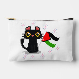 Leuke zwarte kat houdt Palestijnse vlag vast Etui