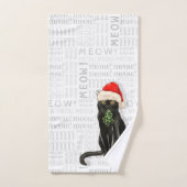 Leuke zwarte kat in een Santa Hat-vakantie Bad Handdoek (Handdoek)