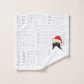 Leuke zwarte kat in een Santa Hat-vakantie Bad Handdoek (Wasdoekje)