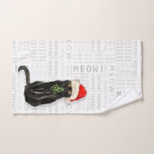 Leuke zwarte kat in een Santa Hat-vakantie Bad Handdoek (Handdoek)
