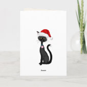 Leuke zwarte kat, kerstmuts en sneeuwvlokken kerst feestdagen kaart (Achterkant)