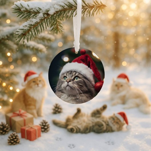 Leuke zwarte kat Meowy kerstboom Keramisch Ornament