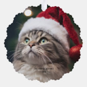 Leuke zwarte kat Meowy kerstboom Ornament Kaart (Achterkant)