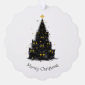 Leuke zwarte kat Meowy kerstboom Ornament Kaart (Voorkant)