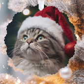 Leuke zwarte kat Meowy kerstboom Ornament Kaart
