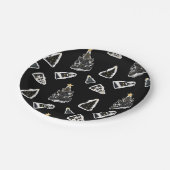 Leuke zwarte kat Meowy kerstboom Papieren Bordje (Gekanteld)