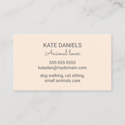 Leuke zwarte kat piekend huisdier zittende service visitekaartje (Achterkant)