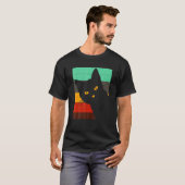 Leuke zwarte kat retro stijl bombay kat t-shirt (Voorkant volledig)