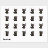 Leuke zwarte kat sticker (Vel)
