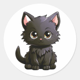 Leuke zwarte kat sticker