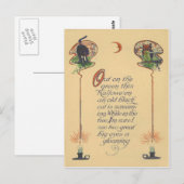 Leuke zwarte kat Uil Crescent Moon Candle Briefkaart (Voorkant / Achterkant)