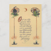 Leuke zwarte kat Uil Crescent Moon Candle Briefkaart (Voorkant)