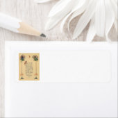Leuke zwarte kat Uil Crescent Moon Candle Etiket (Insitu)
