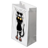 Leuke Zwarte Kat Valt Neer Aangepaste Cadeautas (Achterkant Gekanteld)