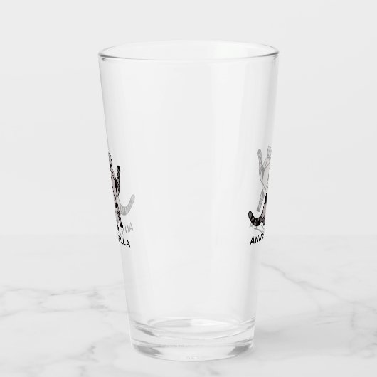 Leuke zwarte kat voeg naam glas toe (Links)