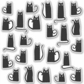 Leuke zwarte katten sticker (Voorkant)