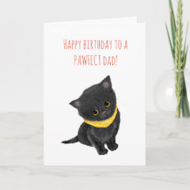 Leuke zwarte kitten vader verjaardagskaart van de  kaart