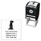 Leuke zwarte labrador retriever adresstempel  zelfinktende stempel (In situ)