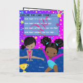 Leuke zwarte meisjes gymnastiek kleurplaat Verjaar Kaart (Achterkant)