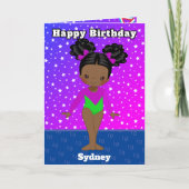 Leuke zwarte meisjes gymnastiek kleurplaat Verjaar Kaart (Voorkant)