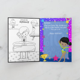 Leuke zwarte meisjes gymnastiek kleurplaat Verjaar Kaart